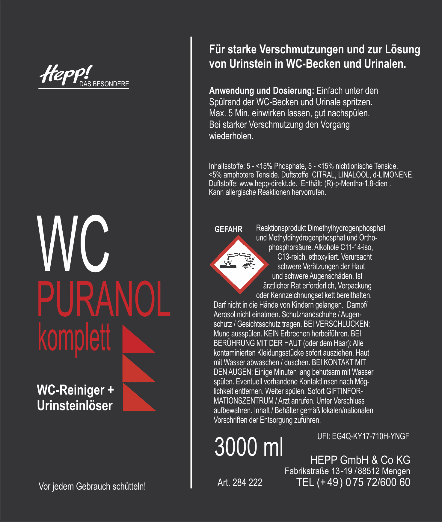 WC-Puranol Komplett (3x750ml)