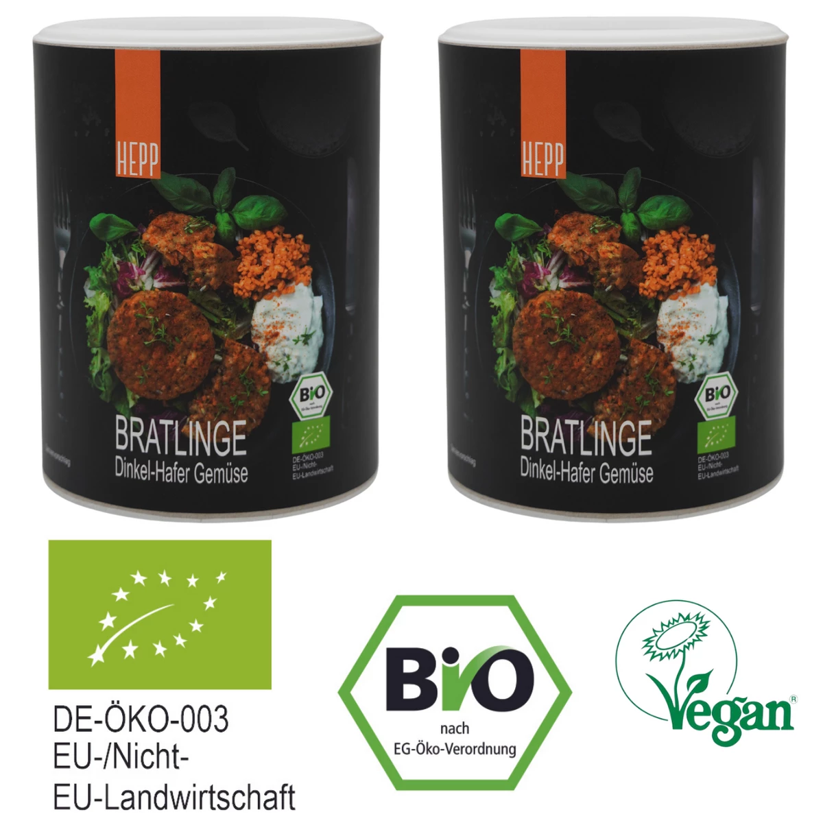 Vegane Bio Bratlinge  Dinkel-Hafer Gemüse